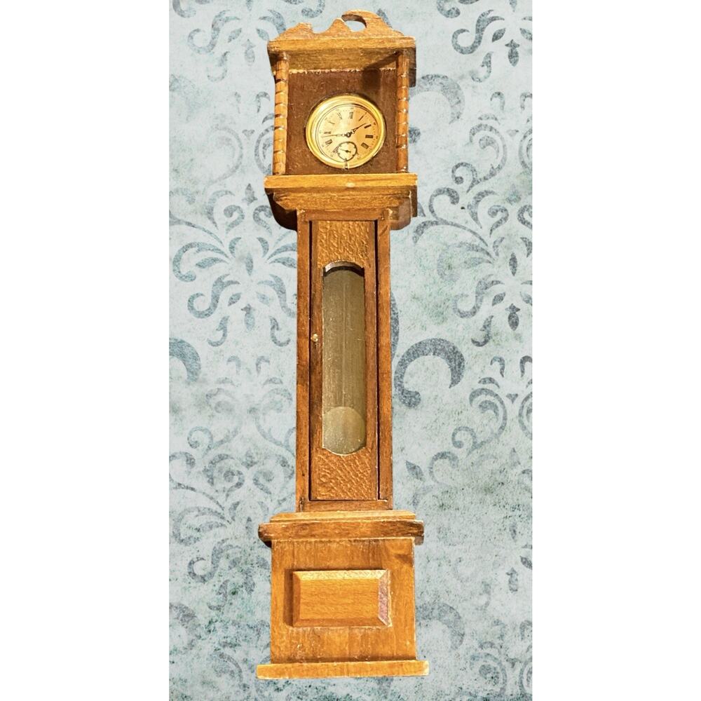 Vintage Shackman Grandfather Clock Dollhouse Toy Japan Wood 50s Furniture